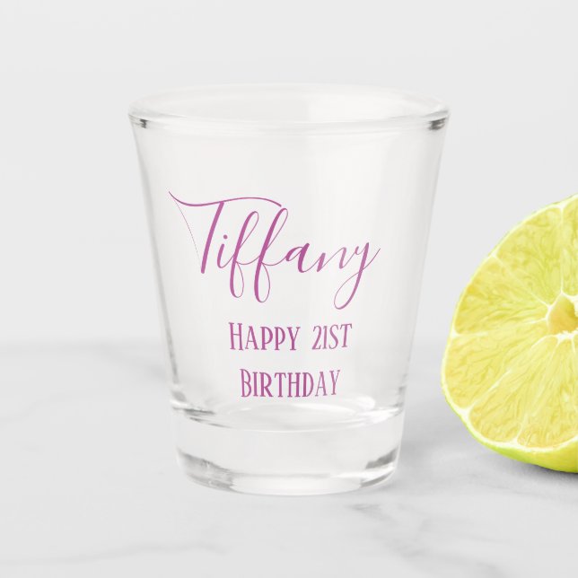 Vaso De Chupito Morado 21 cumpleaños (Anverso)