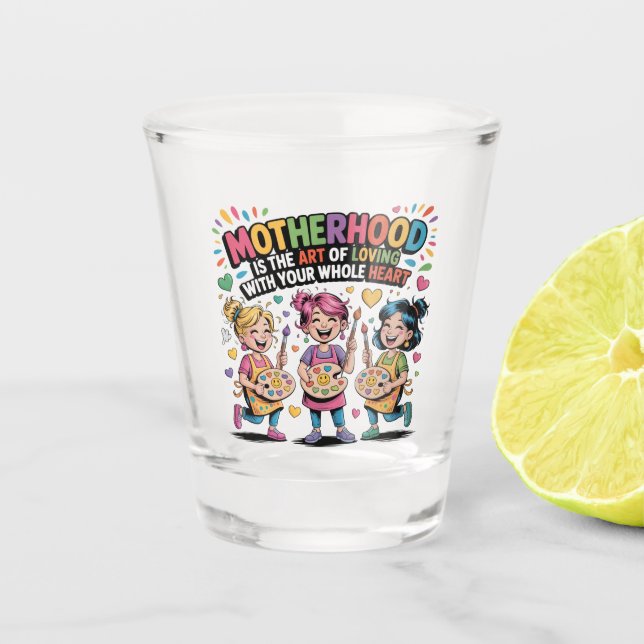 Vaso De Chupito Motherhood Is The Art Of Loving With Your Heart (Anverso)