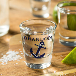 Vaso De Chupito Motivo De Ancla Náutica Elija Su Nombre Personaliz