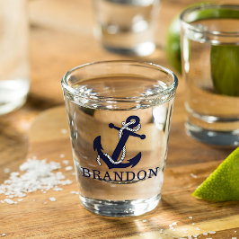 Vaso De Chupito Motivo De Ancla Náutica Elija Su Nombre Personaliz
