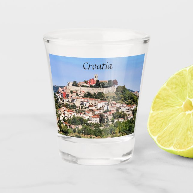 Vaso de chupito Motovun Croacia (Anverso)
