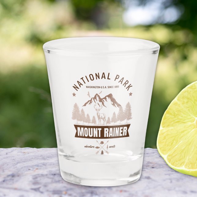 Vaso De Chupito Mount Rainier Wilderness Deer Design (Subido por el creador)