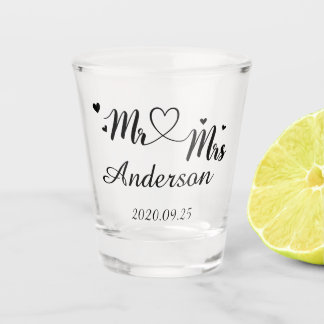 Vaso De Chupito Mr and Mrs - Name - Weddind date