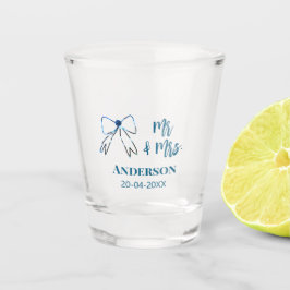 Vaso De Chupito Mr y Mrs agregar nombre fecha favor de boda lazo a