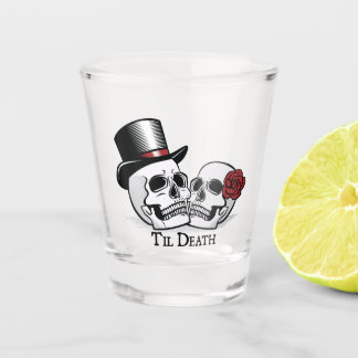 Vaso De Chupito Muerte de il Sr. y Sra. Boda Skulls