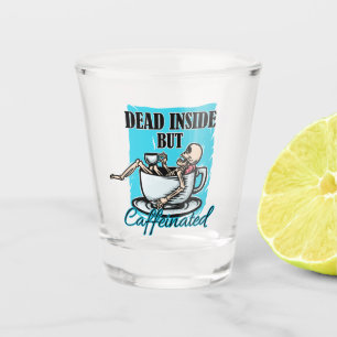 Vaso De Chupito Muerto Dentro Pero Café Cafeado Amo Skeleton
