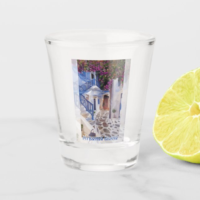 Vaso De Chupito Mugre de café de Myconos (Anverso)