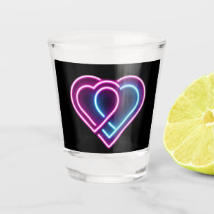 Vaso De Chupito Mugre El día de San Valentín de corazón rosa/azul 