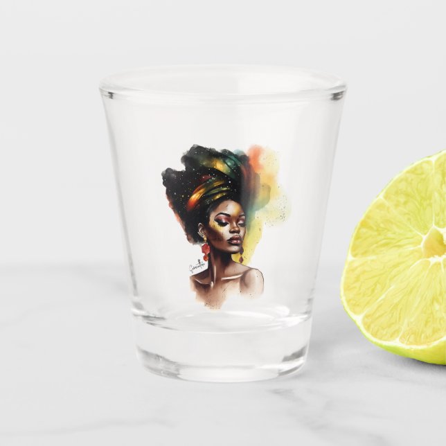Vaso De Chupito Mujer afroamericana empoderada (2) (Anverso)
