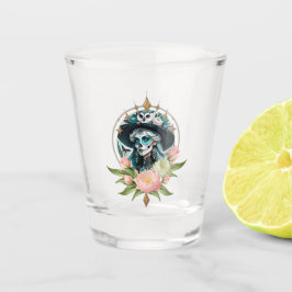 Vaso De Chupito Mujer asombrosa con un impresionante maquillaje de