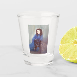 Vaso De Chupito Mujer con pantera negra de vidrio caliente