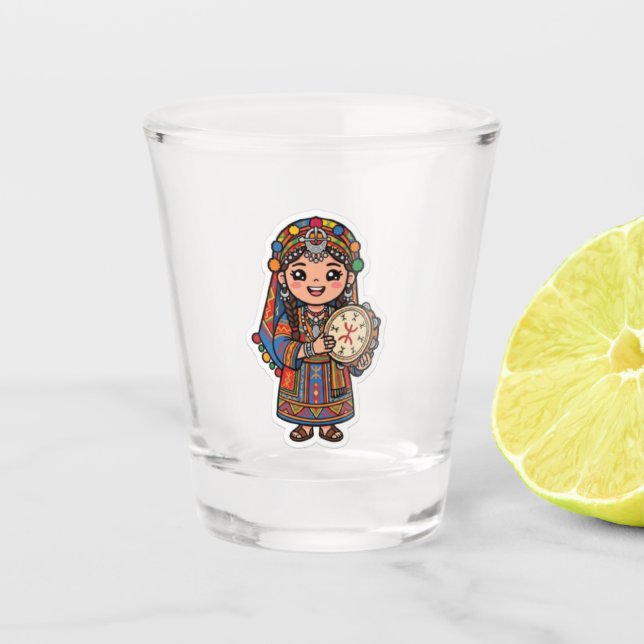 Vaso De Chupito Mujer Cute Kawaii Amazigh Bereber (Anverso)