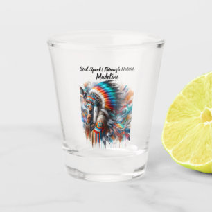 Vaso De Chupito Mujer indígena mira atentamente