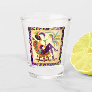 Vaso De Chupito Mujer Mardi Gras De Mediados Del Siglo Con Martini