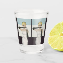 Vaso De Chupito Mujer ventilado de 1950 con guantes nocturnos