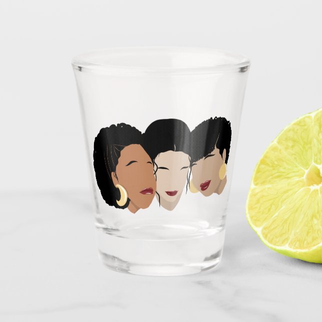 Vaso De Chupito Mujeres negras, hermanas amigas (Anverso)
