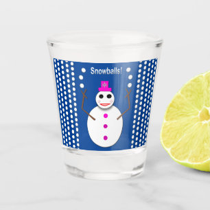Vaso De Chupito Muñeca de nieve de Navidad lanzando bolas de nieve