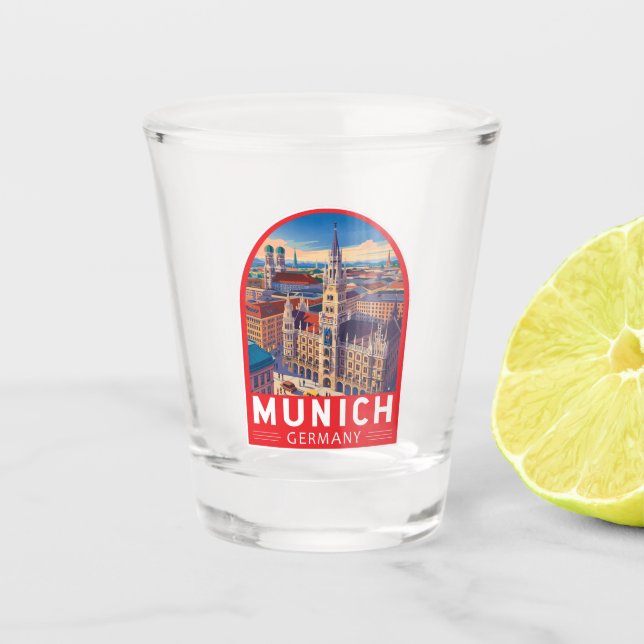 Vaso De Chupito Munich Germany Travel Art Emblem (Anverso)