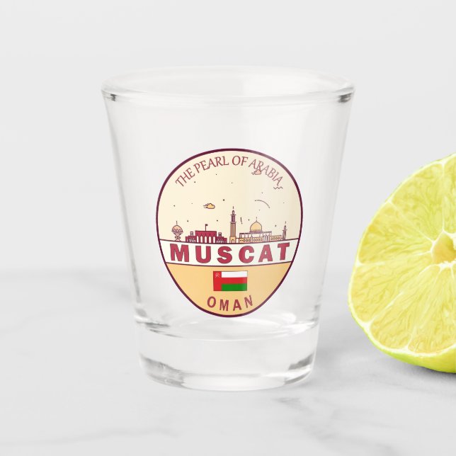 Vaso De Chupito Muscat Oman City Skyline Emblem (Anverso)