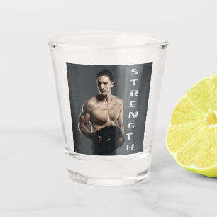 Vaso De Chupito Músculo Hombre Fuerza Levantamiento Pesos Gimnasio