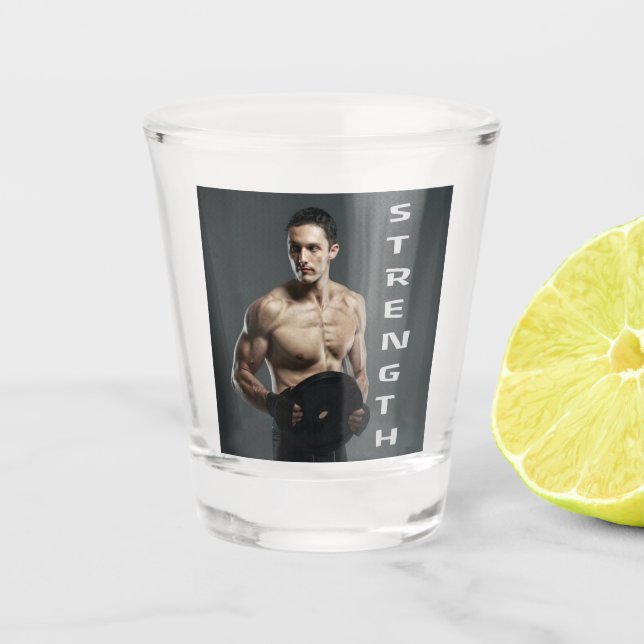 Vaso De Chupito Músculo Hombre Fuerza Levantamiento Pesos Gimnasio (Anverso)