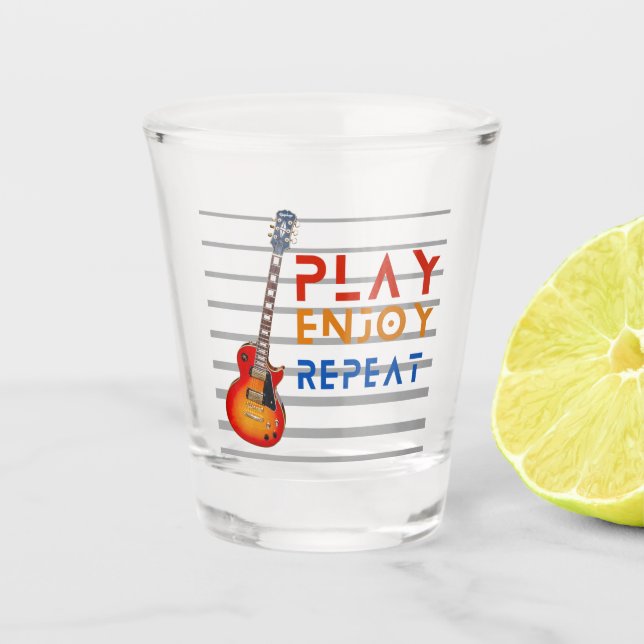 Vaso De Chupito música de guitarra, instrumentos, amantes (Anverso)