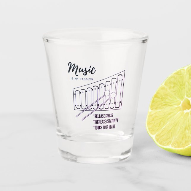 Vaso De Chupito Música de Marimba, instrumentos, amantes (Anverso)