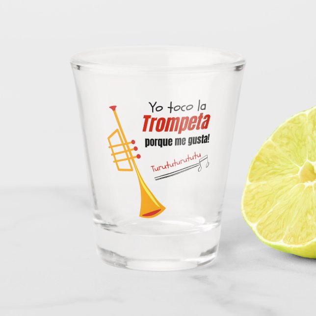 Vaso De Chupito Música, instrumento, amores predicción de trompeta (Anverso)