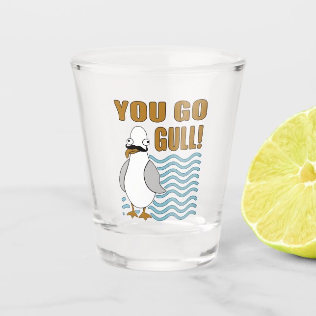 Vaso De Chupito Mustache Seagull You Go Gull (Anverso)