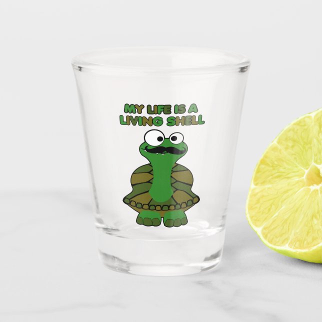 Vaso De Chupito Mustache Turca con caparazón vivo (Anverso)