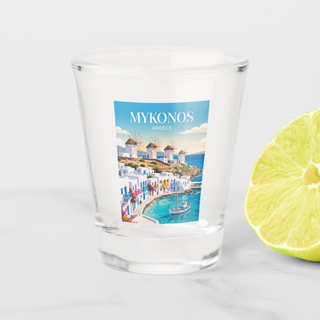 Vaso De Chupito Mykonos Town Grecia (Anverso)