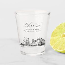 Vaso De Chupito Myrtle Beach Wedding Favor de la Salud Vidrio Disp