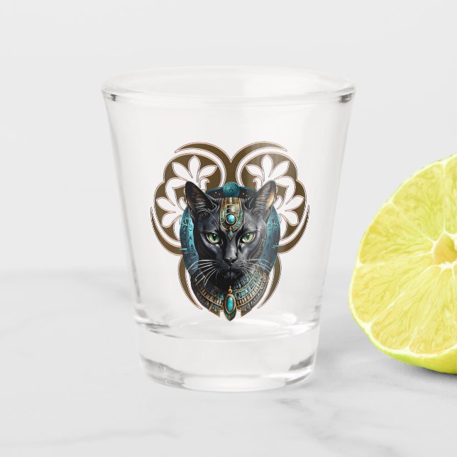 Vaso De Chupito Mystical cat of Egypt, black as night, (Anverso)