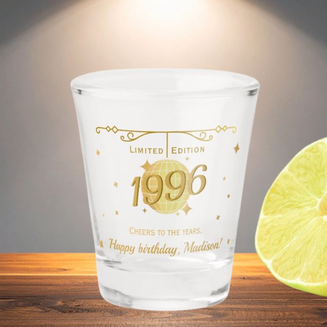 Vaso De Chupito Nacido en 1996 Cumpleaños 30 bebidas barware (Subido por el creador)