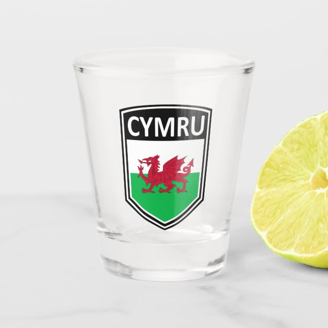 Vaso De Chupito Nacional - Cymru (Anverso)