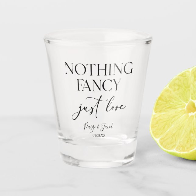 Vaso De Chupito Nada Fancy Ama Solamente Al Boda Casual Minimalist (Anverso)