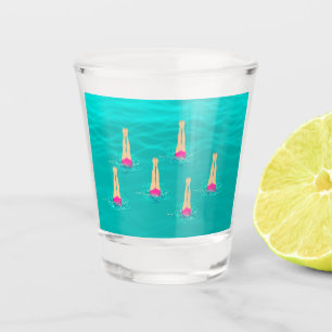 Vaso De Chupito Nadadores Artísticos Nadando Bajo El Agua Fiesta
