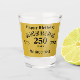 Vaso De Chupito Name || Happy Birthday America 250 Years Gold