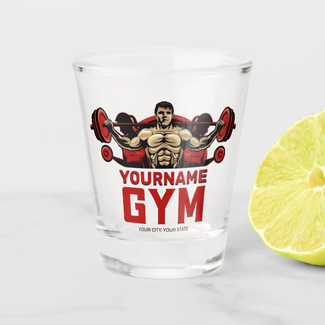 Vaso De Chupito NAME Personalizado Fitness Hogar GIMNASIO Levantam (Anverso)