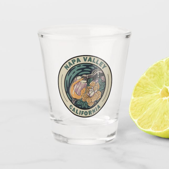 Vaso De Chupito Napa Valley California Travel Art Badge (Anverso)