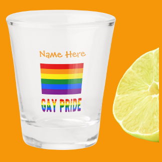 Vaso De Chupito Naranja de bandera arcoiris del orgullo gay person