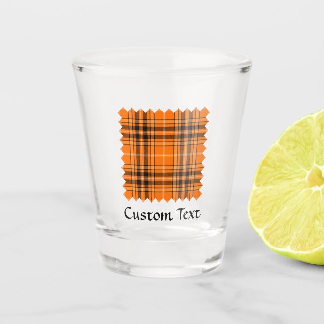 Vaso De Chupito Naranja de Halloween Tartan (Anverso)