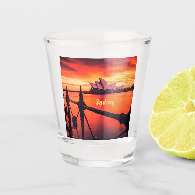 Vaso De Chupito Naranja de ópera de Sydney Australia (Anverso)