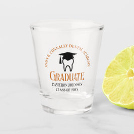 Vaso De Chupito Naranja Personalizado de la Escuela Dental Graduac