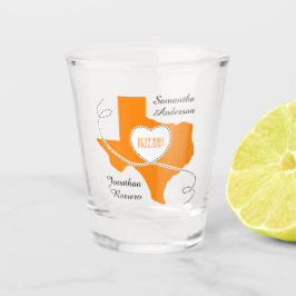 Vaso De Chupito Naranja Texas Curling Ribbon Boda Fecha