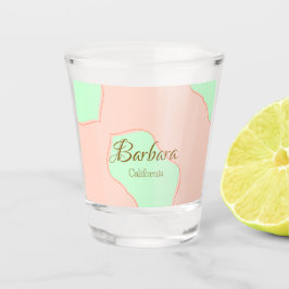 Vaso De Chupito Naranja verde pastel boho añadir nombre lugar rúst