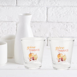 Vaso De Chupito Naranja y Red de moda dan gracias y calabaza