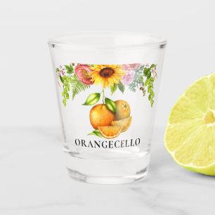 Vaso De Chupito Naranjas de acuarela Vegetación Floral Orangecell
