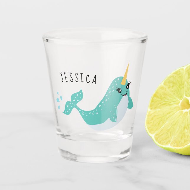 Vaso De Chupito Narwhal Cute Sea Unicorn (Anverso)