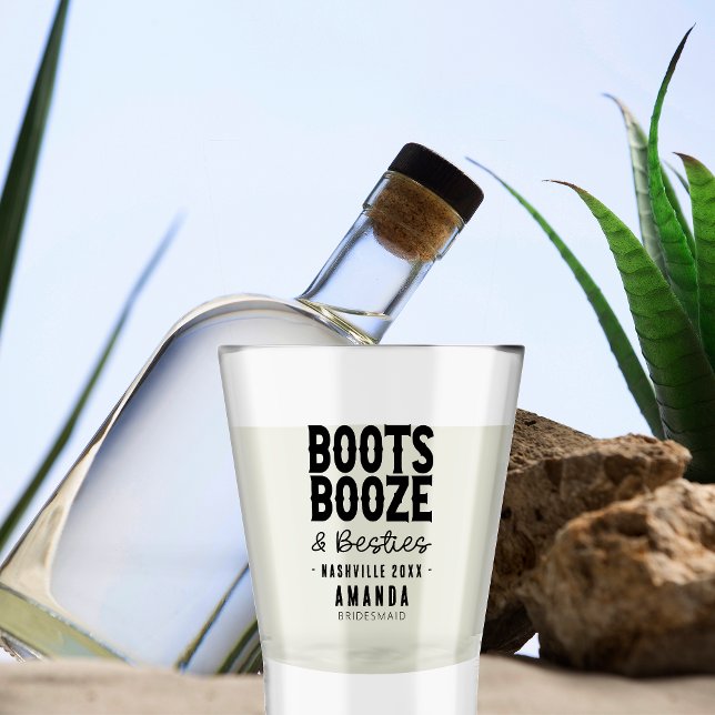 Vaso De Chupito Nashville Bachelorette Boots Booze Besties Persona (Subido por el creador)